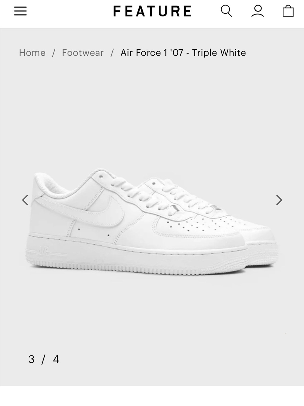 WORN ONCE Nike Women’s AF1 Low Sneaker in White